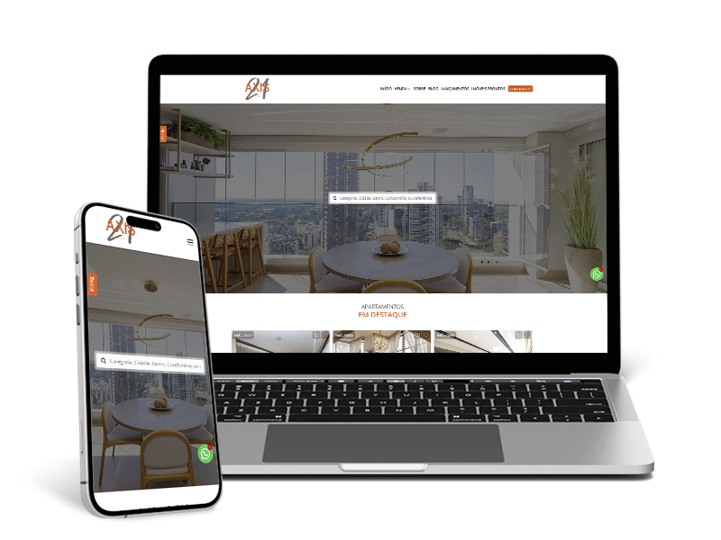 Layout de site imobiliário da Imobisis