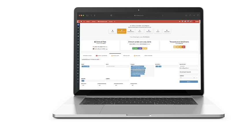 Perfil do cliente no CRM Imobisis com recomendação de imóveis compatíveis