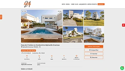 Destaque visual do site imobiliário da Imobisis