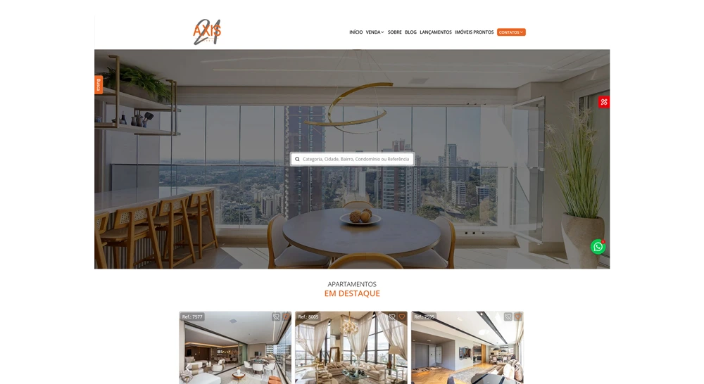 Site imobiliário da Imobisis com foco em SEO, performance e geração de oportunidades